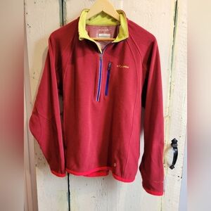 Unisex Columbia Red Omniheat Fleece Zip-up *Two Small Holes